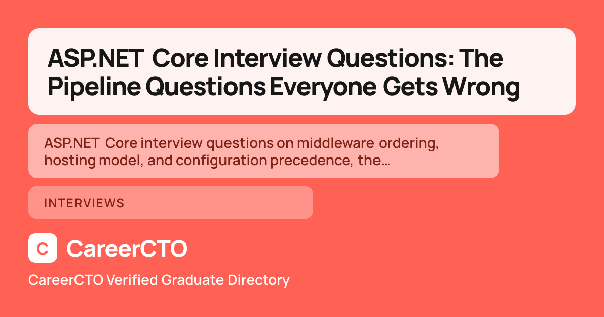 ASP.NET Core Interview Questions: The Pipeline Questions Everyone Gets Wrong — Interviews