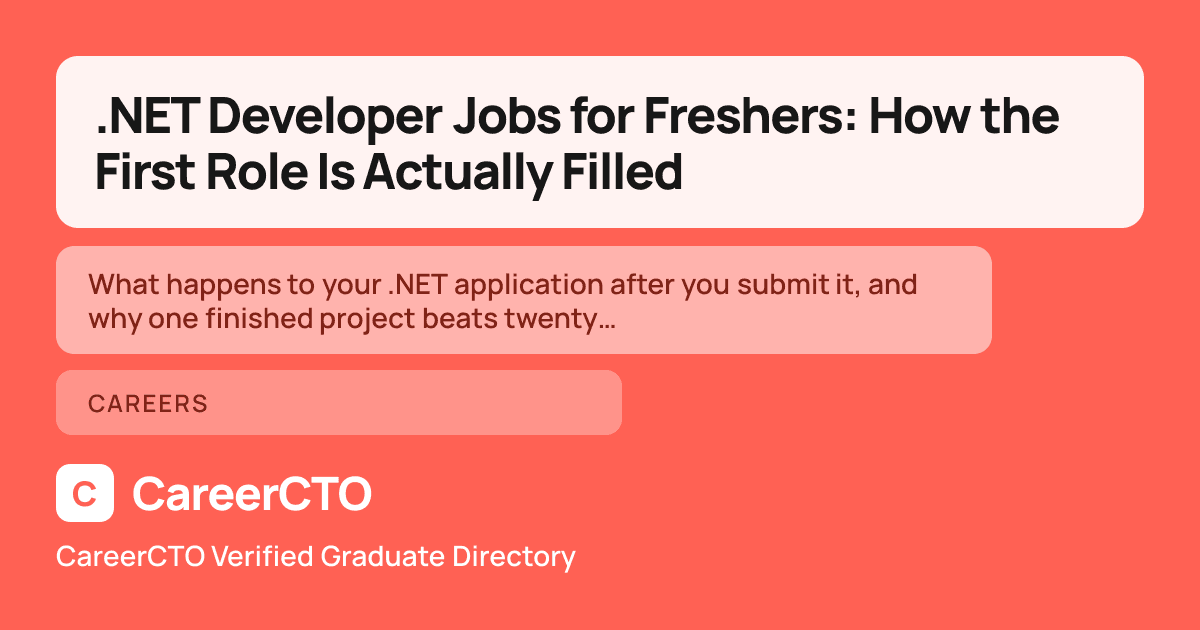 .NET Developer Jobs for Freshers: How the First Role Is Actually Filled — Careers