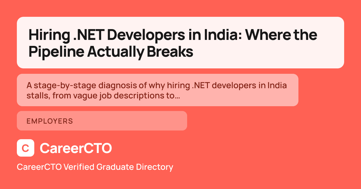 Hiring .NET Developers in India: Where the Pipeline Actually Breaks — Employers