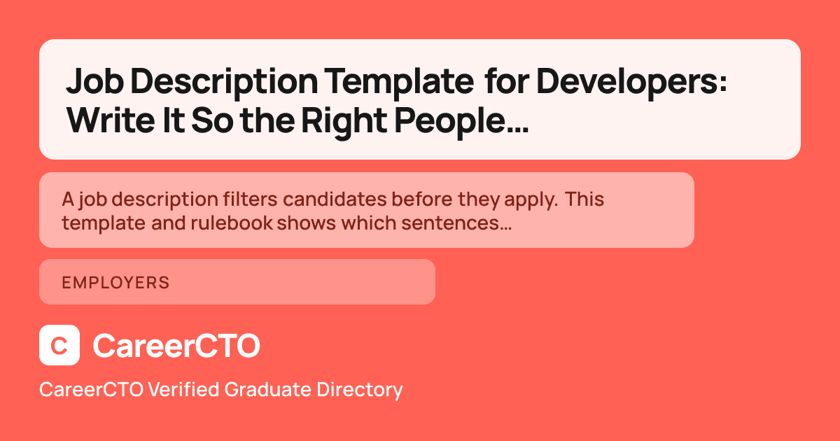 Job Description Template for Developers: Write It So the Right People Self-Select — Employers