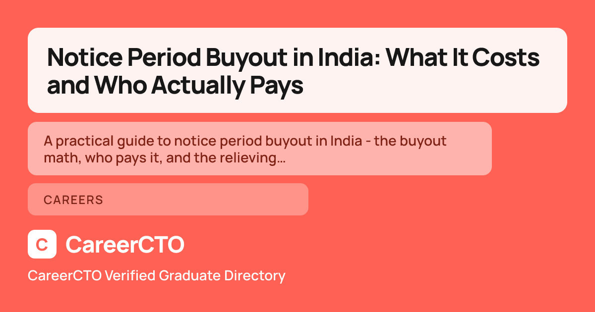 Notice Period Buyout in India: What It Costs and Who Actually Pays — Careers