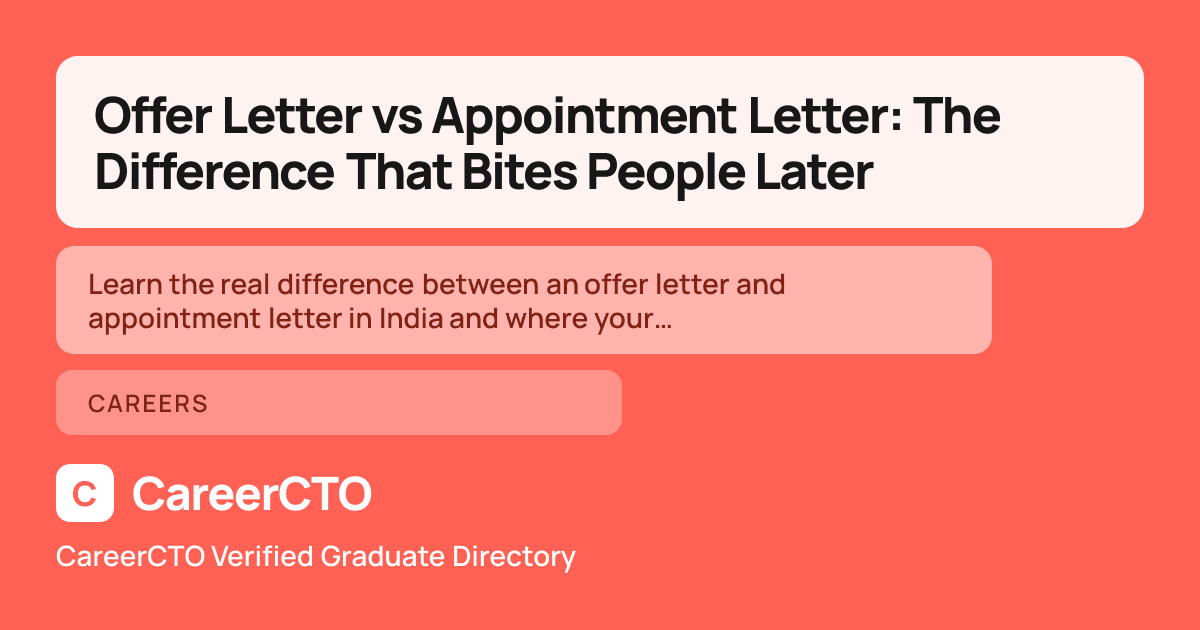 Offer Letter vs Appointment Letter: The Difference That Bites People Later — Careers