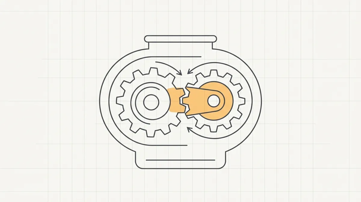 Line drawing of two gears labeled change detection and subscriptions turning together inside a component