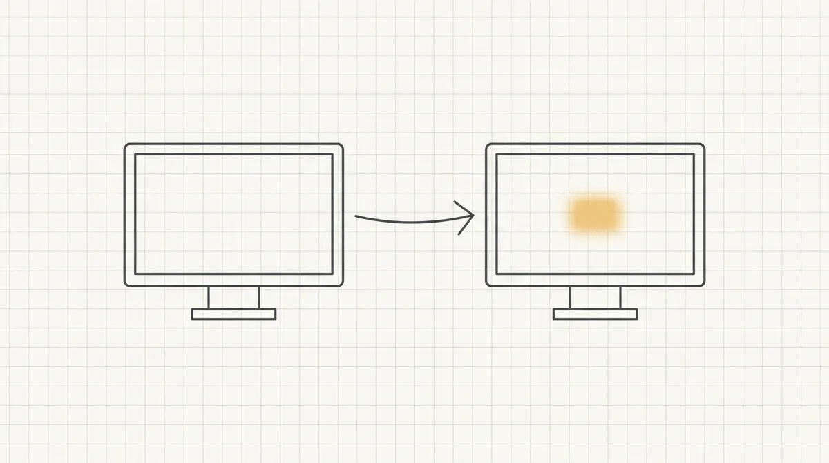 Line drawing of two computer screens connected by an arrow, one labeled server and one labeled browser